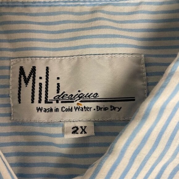 Mili Designs Vintage Striped Mirror Sequin Top Sz 2X Bling Art to Wear Artsy - Picture 7 of 7